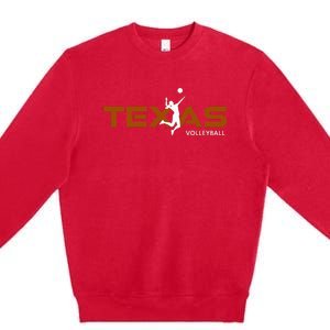 Sport Fan Tex The Lone Star State Of Texas Volleyball Premium Crewneck Sweatshirt