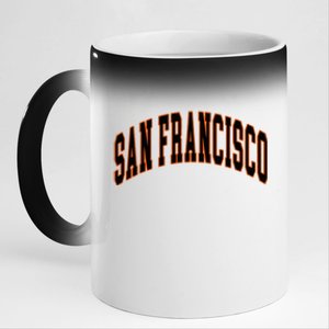 San Francisco Text 11oz Black Color Changing Mug