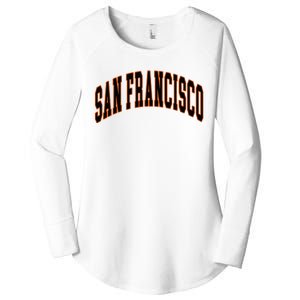 San Francisco Text Women's Perfect Tri Tunic Long Sleeve Shirt