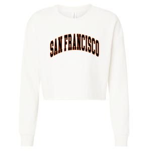 San Francisco Text Cropped Pullover Crew