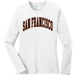 San Francisco Text Ladies Long Sleeve Shirt