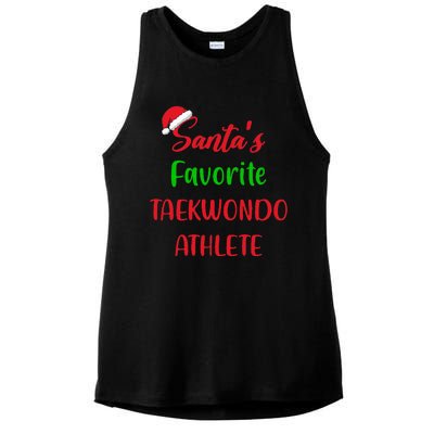 Santas Favorite Taekwondo Athlete Gift Taekwondo Christmas Ladies PosiCharge Tri-Blend Wicking Tank