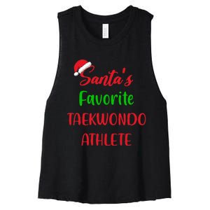 Santas Favorite Taekwondo Athlete Gift Taekwondo Christmas Women's Racerback Cropped Tank