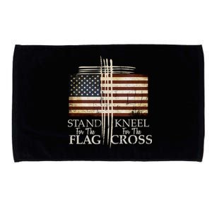 Stand For The Flag Gift Kneel For Cross Love Usa Meaningful Gift Microfiber Hand Towel