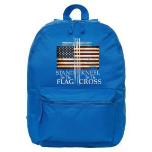 Stand For The Flag Gift Kneel For Cross Love Usa Meaningful Gift 16 in Basic Backpack