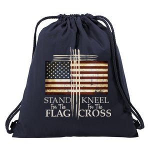 Stand For The Flag Gift Kneel For Cross Love Usa Meaningful Gift Drawstring Bag