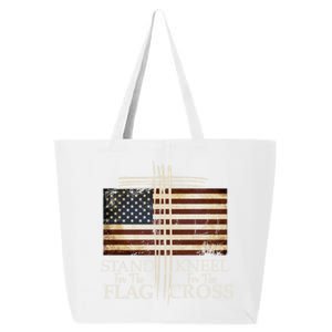 Stand For The Flag Gift Kneel For Cross Love Usa Meaningful Gift 25L Jumbo Tote