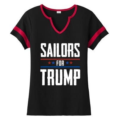 Sailors For Trump 2024 Ladies Halftime Notch Neck Tee