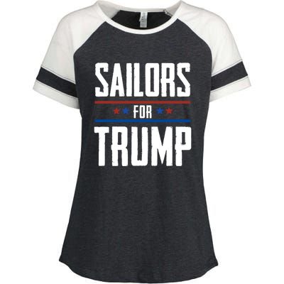 Sailors For Trump 2024 Enza Ladies Jersey Colorblock Tee