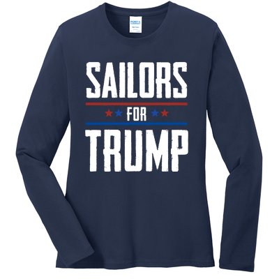 Sailors For Trump 2024 Ladies Long Sleeve Shirt