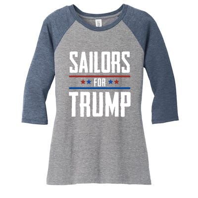 Sailors For Trump 2024 Women's Tri-Blend 3/4-Sleeve Raglan Shirt