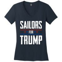 Sailors For Trump 2024 Women's V-Neck T-Shirt