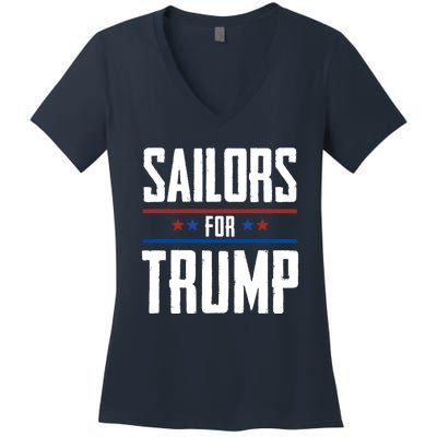 Sailors For Trump 2024 Women's V-Neck T-Shirt