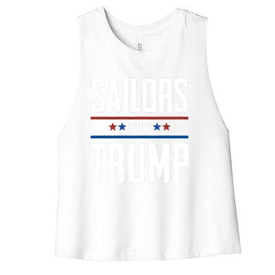 Sailors For Trump 2024 Women's Racerback Cropped Tank