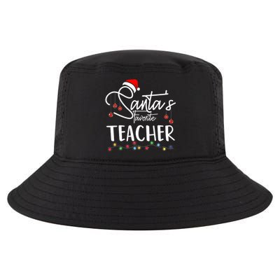 Santas Favorite Teacher Funny Christmas Santa Hat Light Cool Comfort Performance Bucket Hat