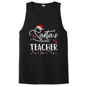 Santas Favorite Teacher Funny Christmas Santa Hat Light PosiCharge Competitor Tank