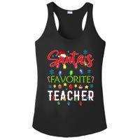 SantaS Favorite Teacher Funny Christmas Santa Hat Light Ladies PosiCharge Competitor Racerback Tank