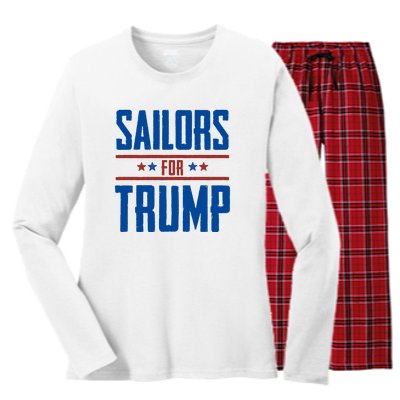 Sailors For Trump 2024 Women's Long Sleeve Flannel Pajama Set 