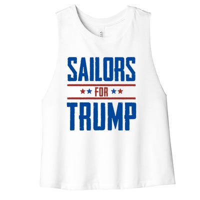 Sailors For Trump 2024 Women's Racerback Cropped Tank