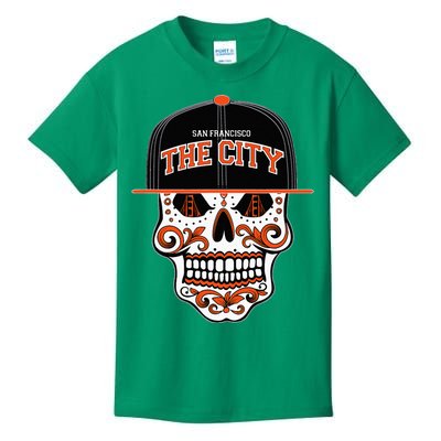 San Francisco The City Sugar Skull Bay Bridge Golden Gate Kids T-Shirt