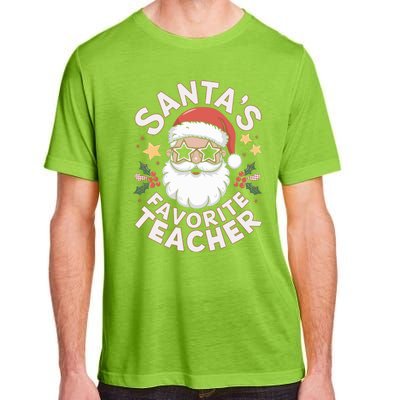 Santas Favorite Teacher Funny Teacher Christmas Adult ChromaSoft Performance T-Shirt