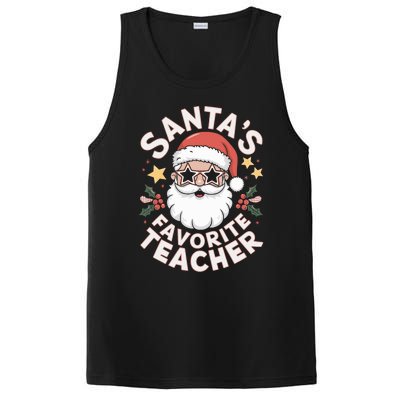 Santas Favorite Teacher Funny Teacher Christmas PosiCharge Competitor Tank