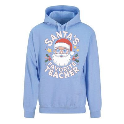 Santas Favorite Teacher Funny Teacher Christmas Unisex Surf Hoodie