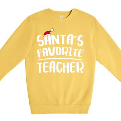 Santas Favorite Teacher Teacher Christmas Premium Crewneck Sweatshirt