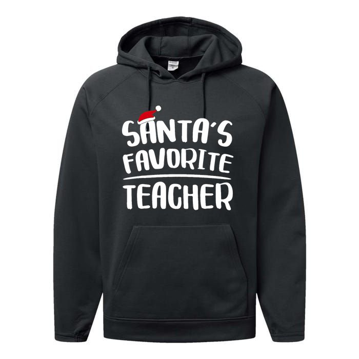 Santas Favorite Teacher Teacher Christmas Performance Fleece Hoodie