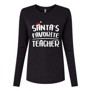 Santas Favorite Teacher Teacher Christmas Womens Cotton Relaxed Long Sleeve T-Shirt