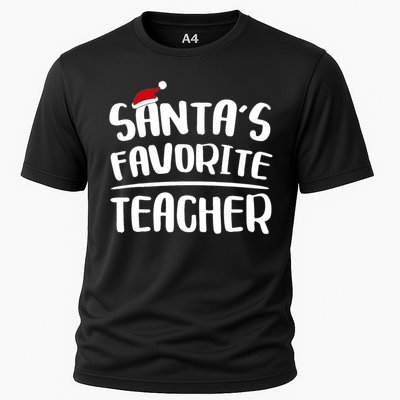 Santas Favorite Teacher Teacher Christmas Cooling Performance Crew T-Shirt