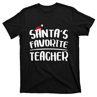 Santas Favorite Teacher Teacher Christmas T-Shirt