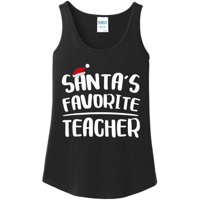 Santas Favorite Teacher Teacher Christmas Ladies Essential Tank