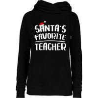 Santas Favorite Teacher Teacher Christmas Womens Funnel Neck Pullover Hood