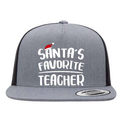 Santas Favorite Teacher Teacher Christmas Flat Bill Trucker Hat