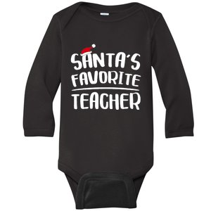 Santas Favorite Teacher Teacher Christmas Baby Long Sleeve Bodysuit