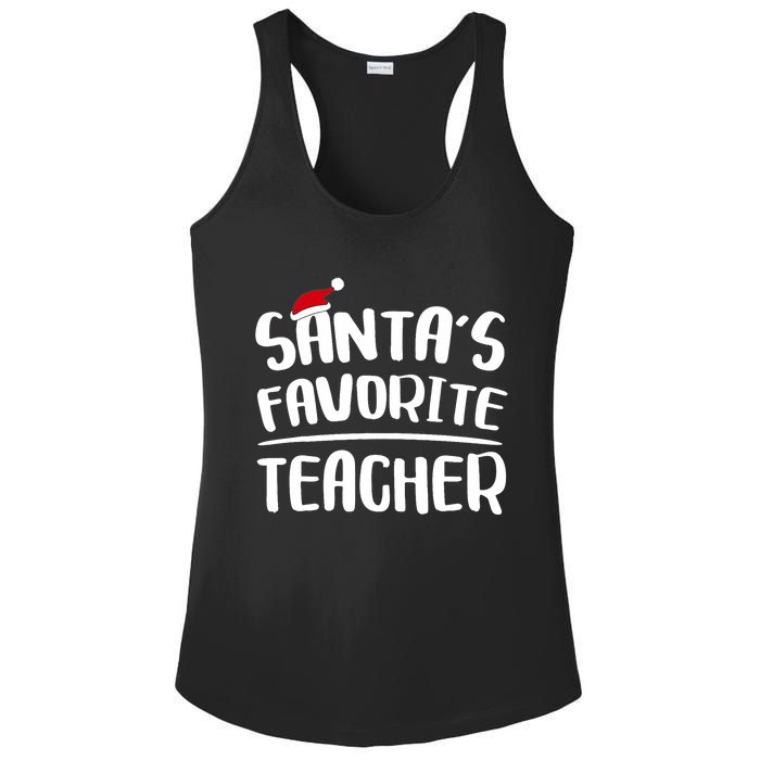 Santas Favorite Teacher Teacher Christmas Ladies PosiCharge Competitor Racerback Tank