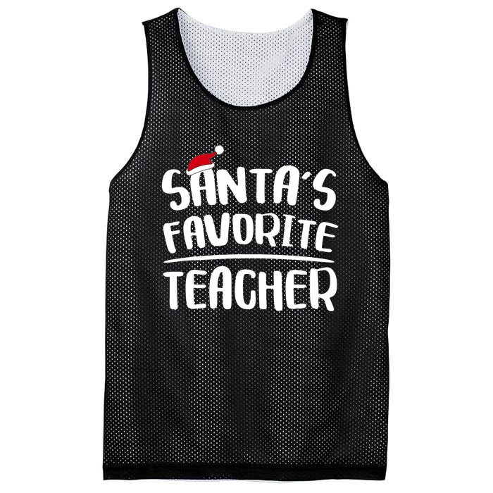 Santas Favorite Teacher Teacher Christmas Mesh Reversible Basketball Jersey Tank