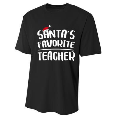 Santas Favorite Teacher Teacher Christmas Performance Sprint T-Shirt