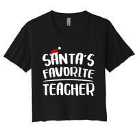 Santas Favorite Teacher Teacher Christmas Women's Crop Top Tee