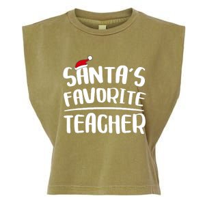 Santas Favorite Teacher Teacher Christmas Garment-Dyed Women's Muscle Tee