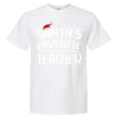 Santas Favorite Teacher Teacher Christmas Garment-Dyed Heavyweight T-Shirt