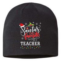 SantaS Favorite Teacher Xmas Light Santa Hat Christmas Gift Sustainable Beanie