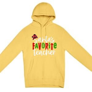 SantaS Favorite Teacher Christmas Teacher Gift Premium Pullover Hoodie