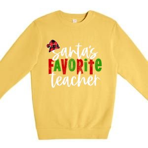 SantaS Favorite Teacher Christmas Teacher Gift Premium Crewneck Sweatshirt