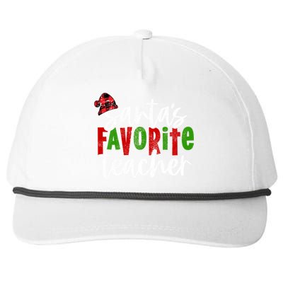 SantaS Favorite Teacher Christmas Teacher Gift Snapback Five-Panel Rope Hat