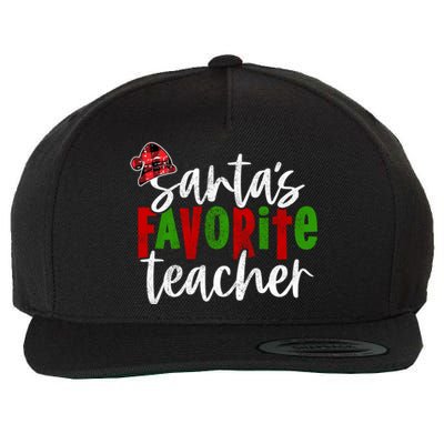 SantaS Favorite Teacher Christmas Teacher Gift Wool Snapback Cap