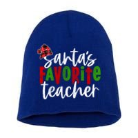 SantaS Favorite Teacher Christmas Teacher Gift Short Acrylic Beanie