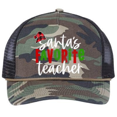 SantaS Favorite Teacher Christmas Teacher Gift Retro Rope Trucker Hat Cap