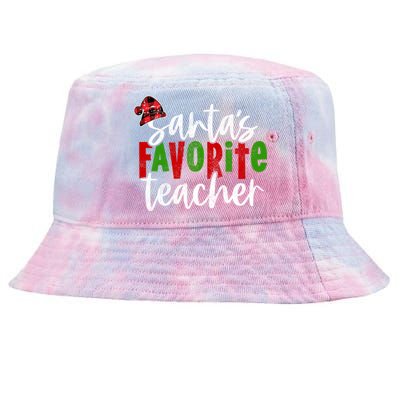 SantaS Favorite Teacher Christmas Teacher Gift Tie-Dyed Bucket Hat